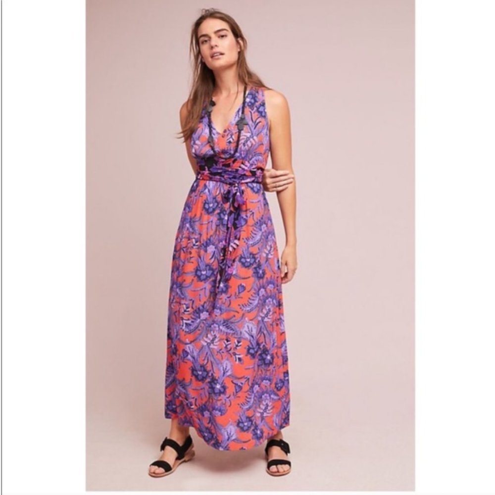 MAEVE red and purple floral Macie maxi dress